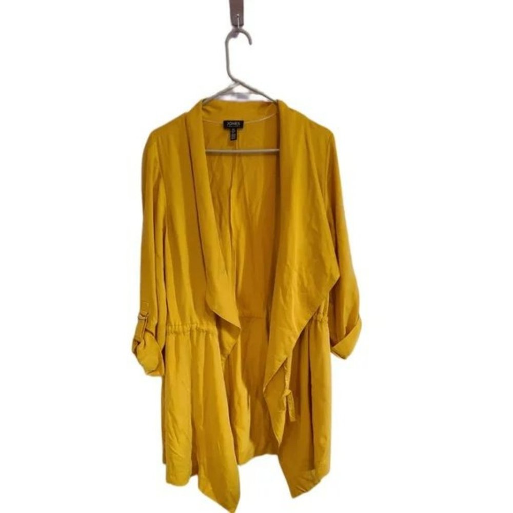JONES NY Mustard Shirt Jacket Size L EUC